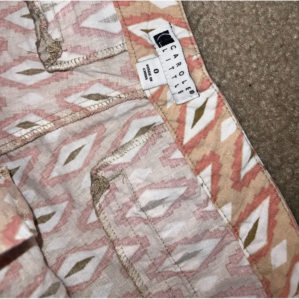 Carole Little Tan, Pink & White High Waist shorts size 0 - Picture 6 of 7